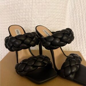 Steve Madden Black Braided Heels